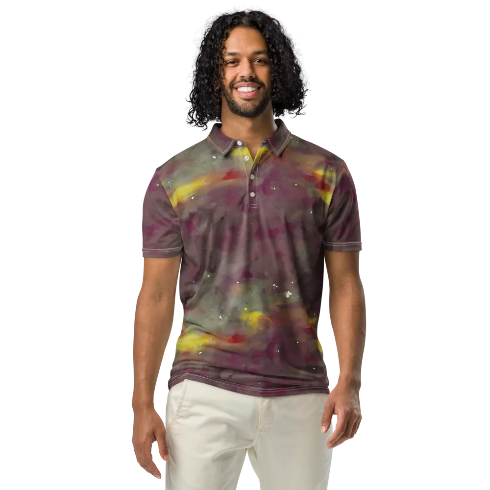 Whispers of Autumn on Men's Slim Fit Polo Shirt — Front