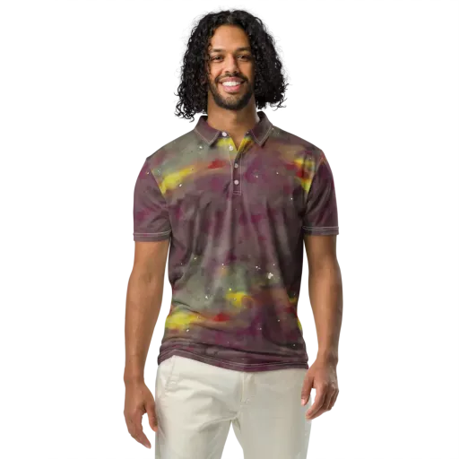 Whispers of Autumn on a Men's Slim Fit Polo Shirt