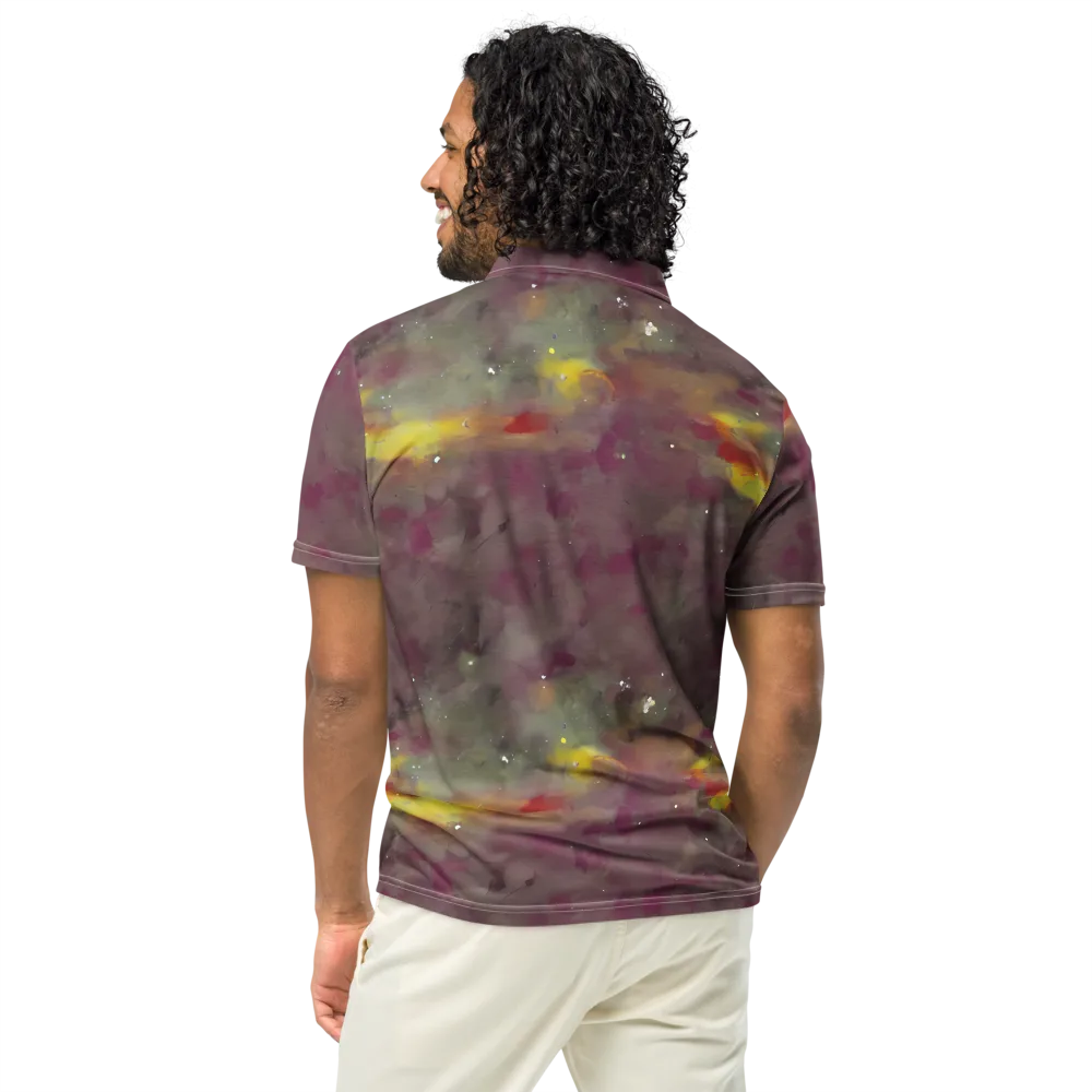 Whispers of Autumn on Men's Slim Fit Polo Shirt — Back