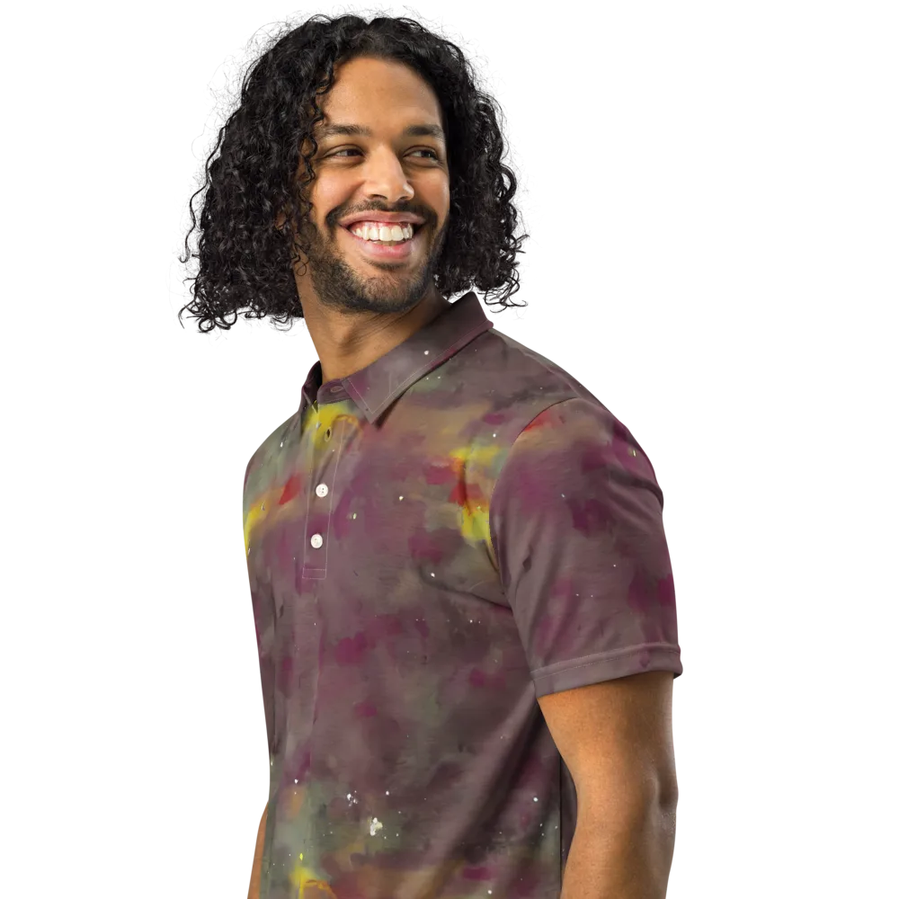 Whispers of Autumn on Men's Slim Fit Polo Shirt — Left Front