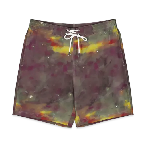 Whispers of Autumn on a Men's Board Shorts