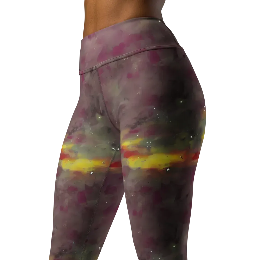 Whispers of Autumn on Yoga Leggings — Left Front