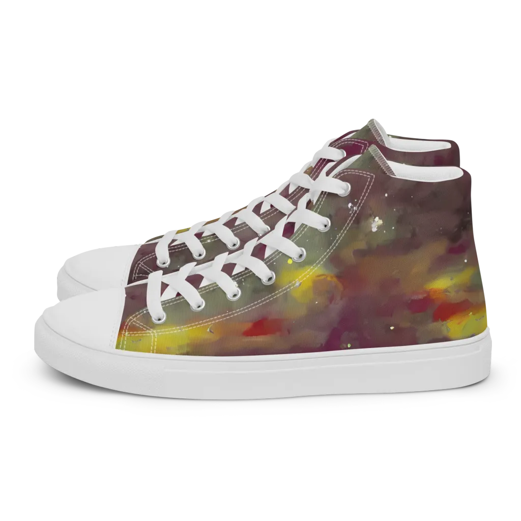 Whispers of Autumn on Men's High Top Canvas Shoes — Left