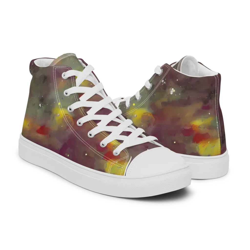 Whispers of Autumn on Men's High Top Canvas Shoes — Right