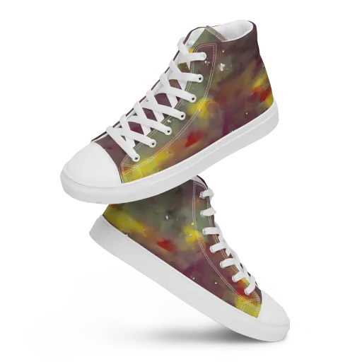Whispers of Autumn on a Men's High Top Canvas Shoes