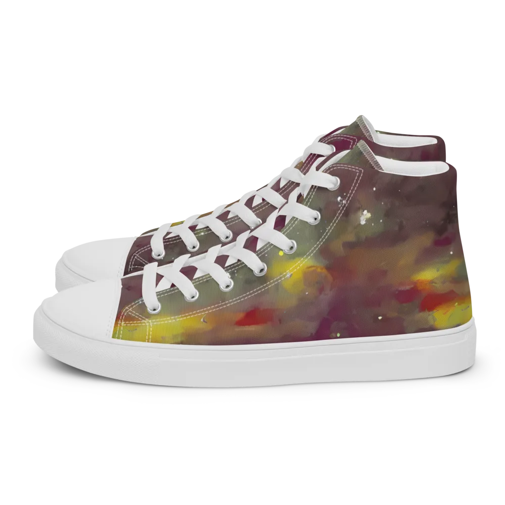 Whispers of Autumn on Women's High Top Canvas Shoes — Left