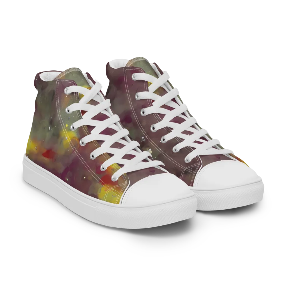 Whispers of Autumn on Women's High Top Canvas Shoes — Right Front