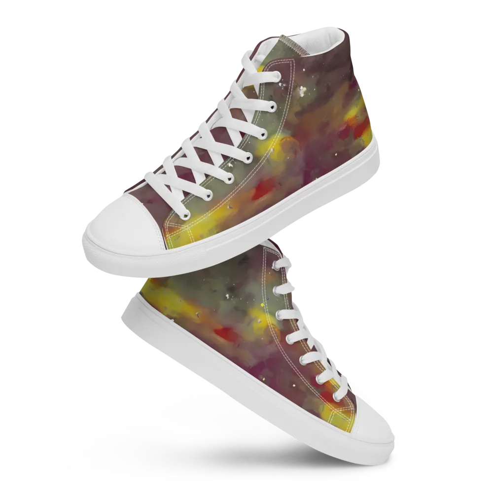 Whispers of Autumn on Women's High Top Canvas Shoes — Front