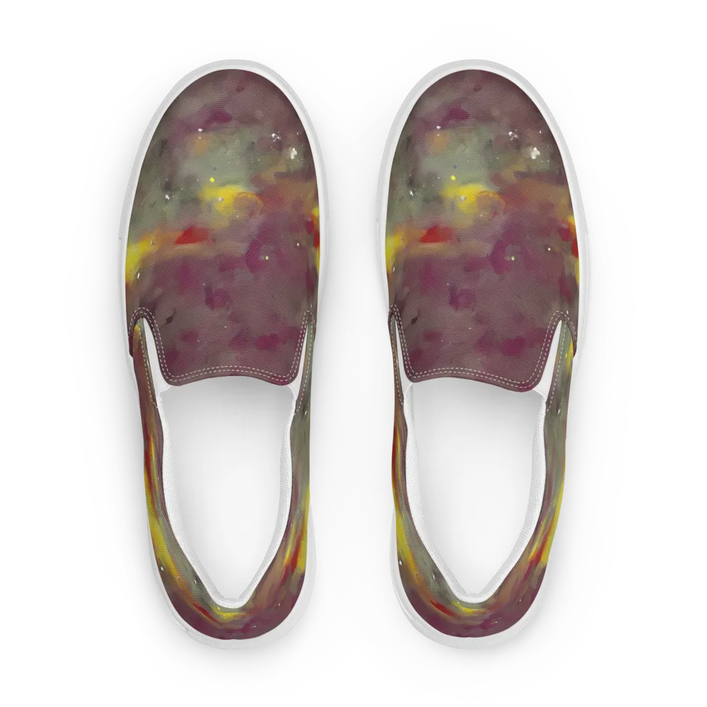 Whispers of Autumn on Men's Slip-On Canvas Shoes — Front
