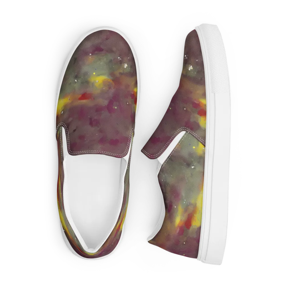 Whispers of Autumn on Men's Slip-On Canvas Shoes — Front