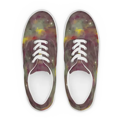 Whispers of Autumn on a Men's Lace-Up Canvas Shoes
