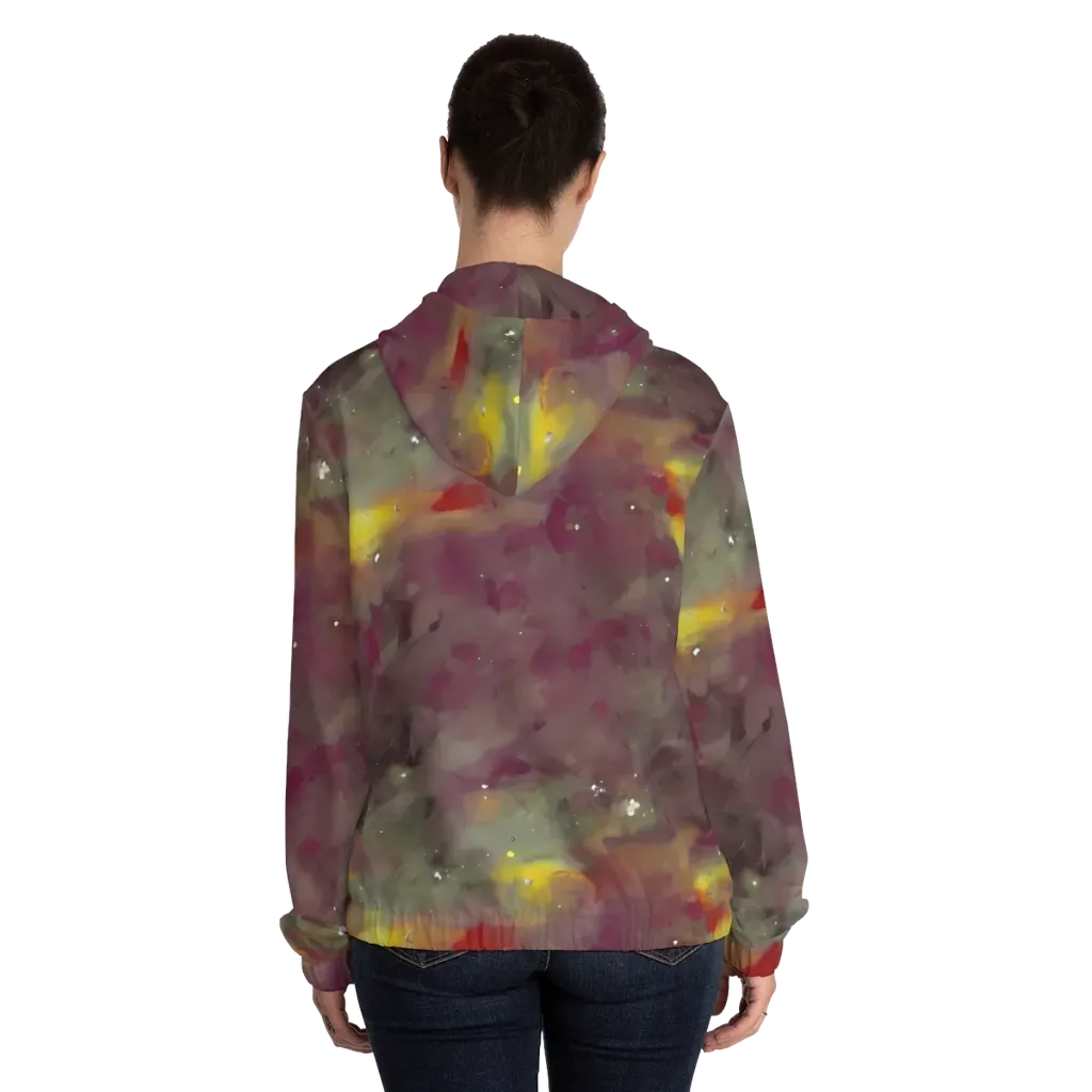 Whispers of Autumn on Women's Full-Zip Hoodie — Back On Person