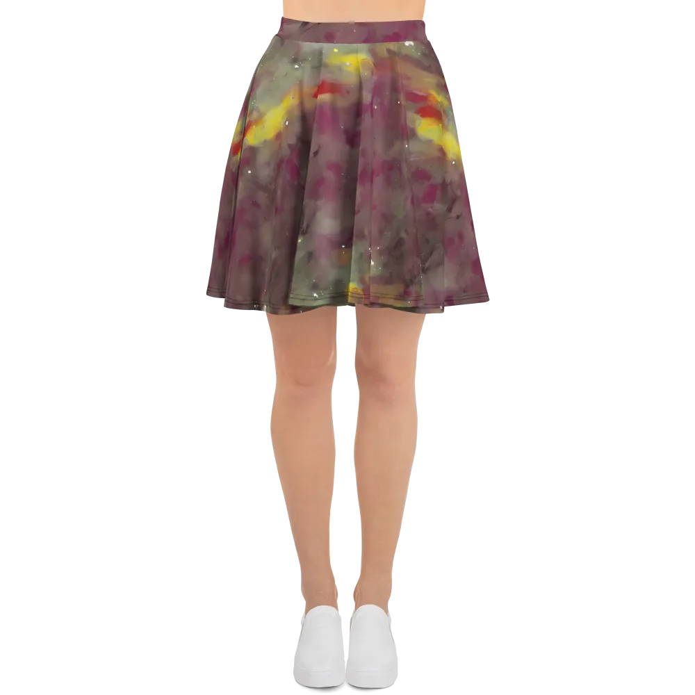 Whispers of Autumn on Skater Skirt — Front