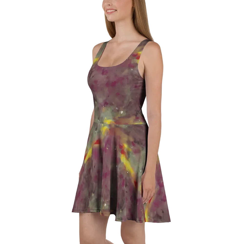 Whispers of Autumn on Skater Dress — Left