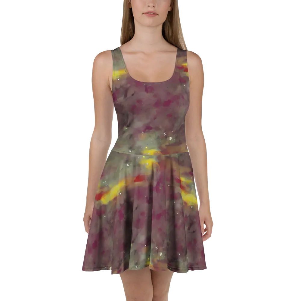 Whispers of Autumn on Skater Dress — Front