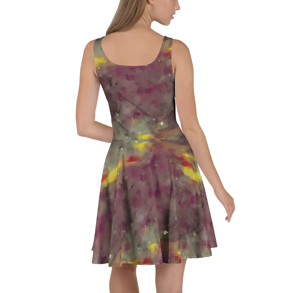 Whispers of Autumn on Skater Dress — Back