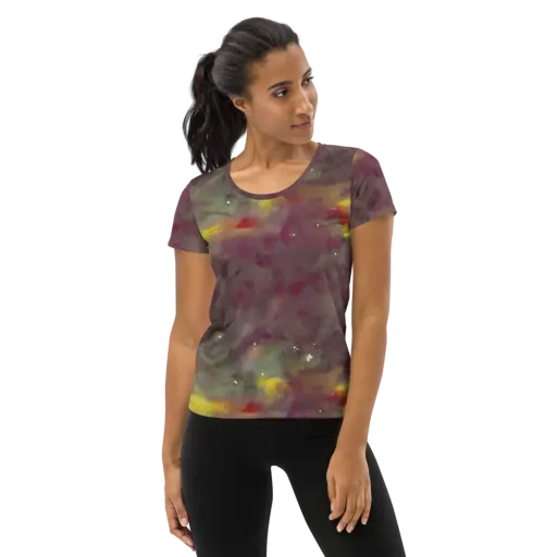 Whispers of Autumn on a Women's Athletic T-Shirt