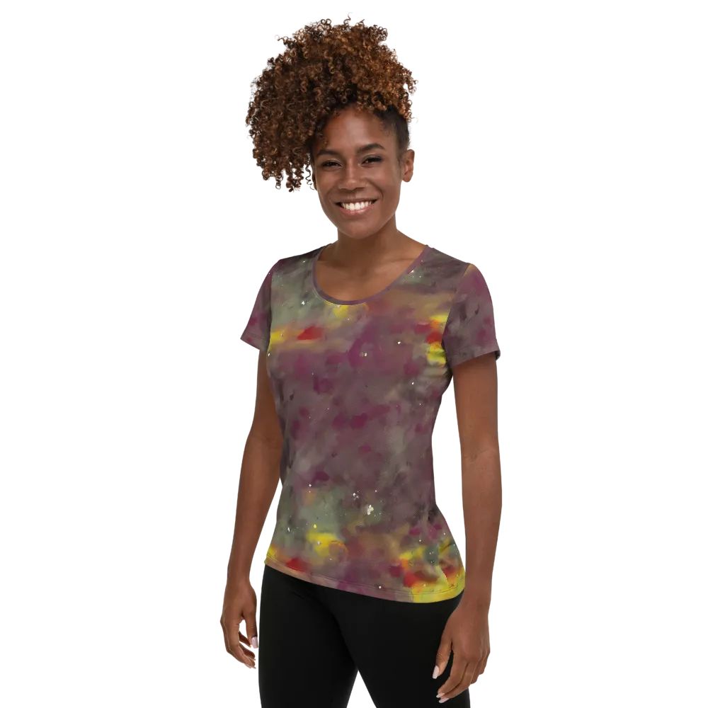 Whispers of Autumn on Women's Athletic T-Shirt — Left