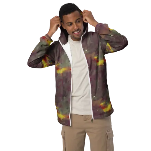Whispers of Autumn on a Men's Windbreaker