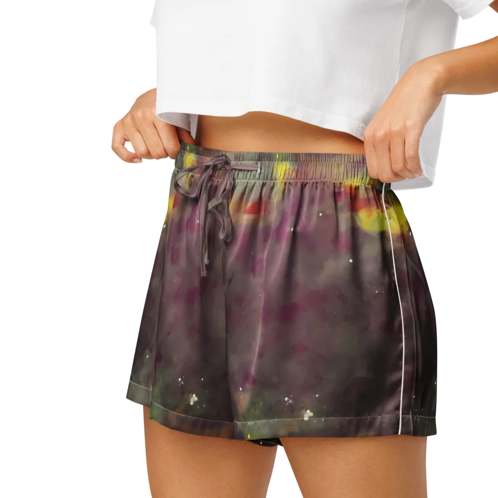 Whispers of Autumn on Women's Pajama Shorts — Left