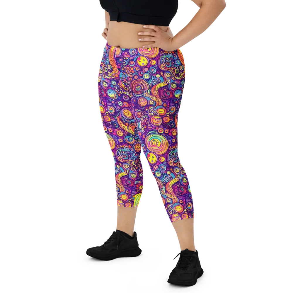 Festival of Whimsy on Capri Leggings — Front
