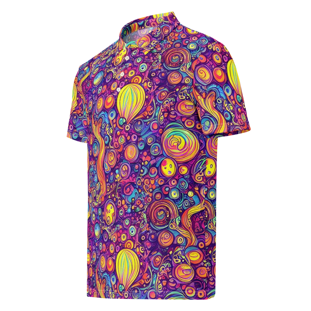 Festival of Whimsy on Men's Slim Fit Polo Shirt — Left Front