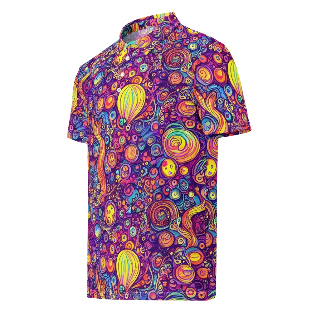 Festival of Whimsy on Men's Slim Fit Polo Shirt — Left Front