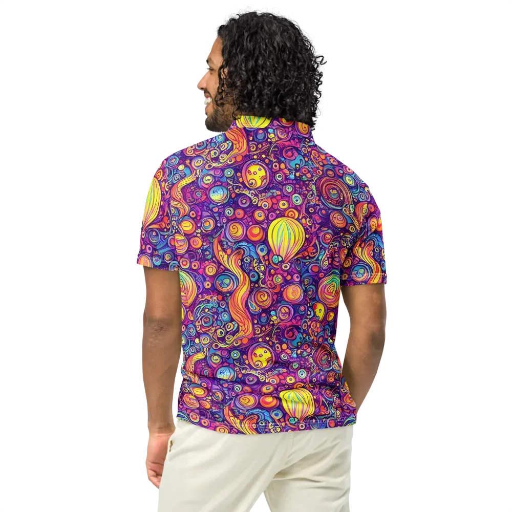 Festival of Whimsy on Men's Slim Fit Polo Shirt — Back