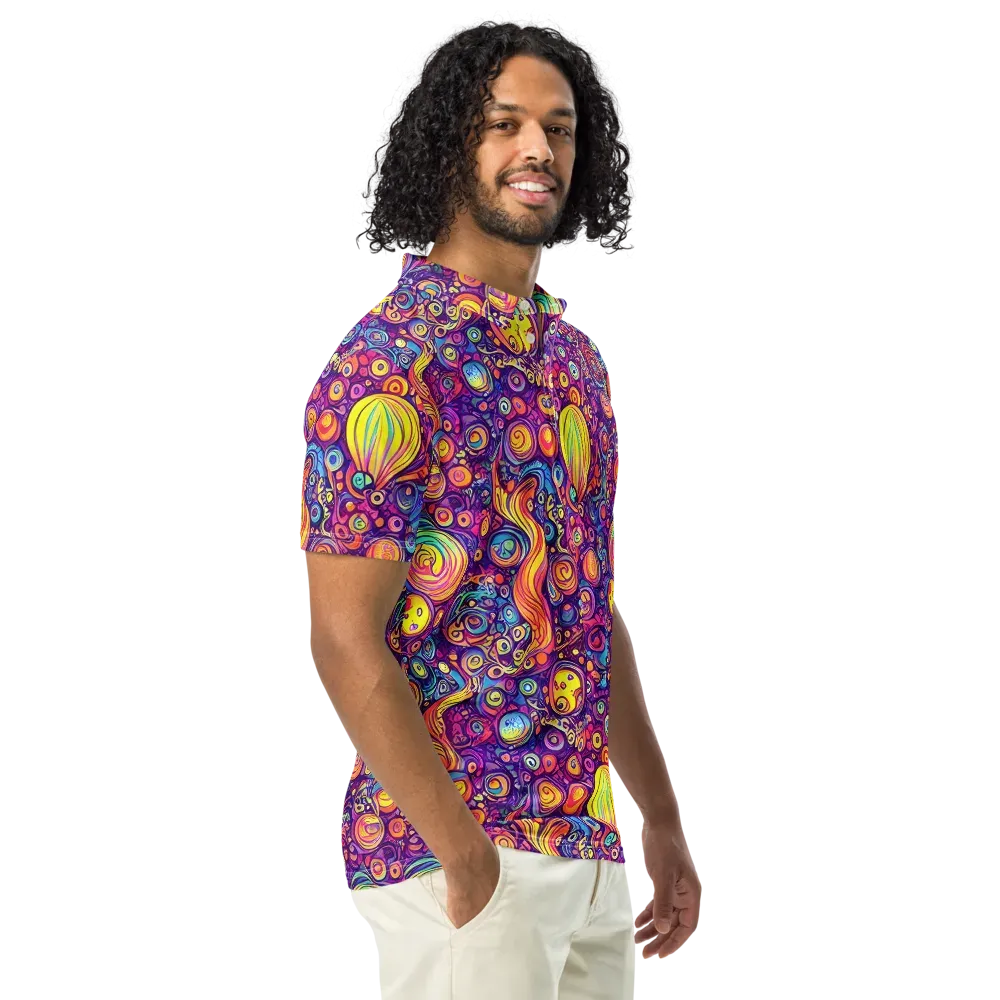 Festival of Whimsy on Men's Slim Fit Polo Shirt — Right Front