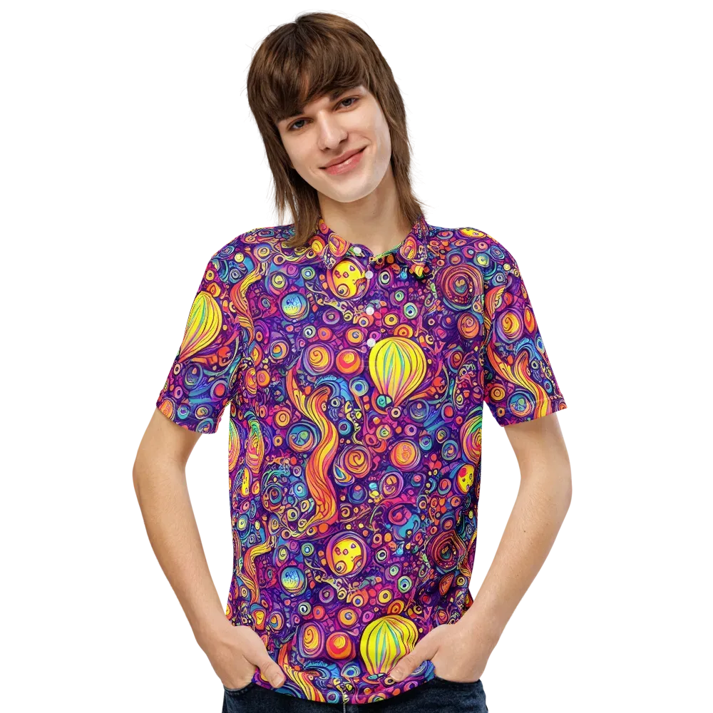 Festival of Whimsy on Men's Slim Fit Polo Shirt — Front