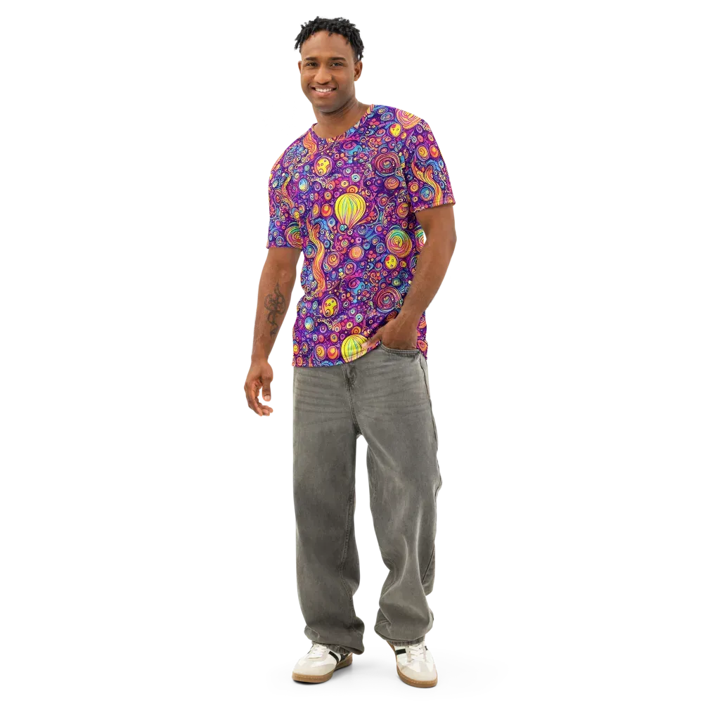 Festival of Whimsy on Men's Cotton Crew Neck T-Shirt — Front