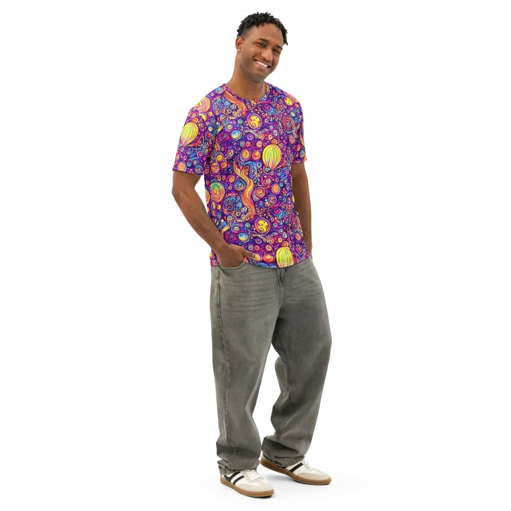 Festival of Whimsy on Men's Cotton Crew Neck T-Shirt — Right Front