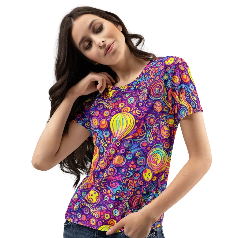 Festival of Whimsy on Women's Crew Neck T-Shirt — Left Front