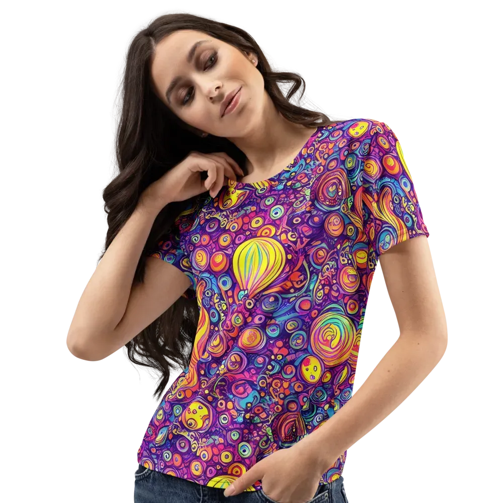 Festival of Whimsy on Women's Crew Neck T-Shirt — Left Front