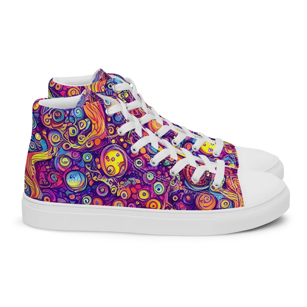 Festival of Whimsy on Women's High Top Canvas Shoes — Right