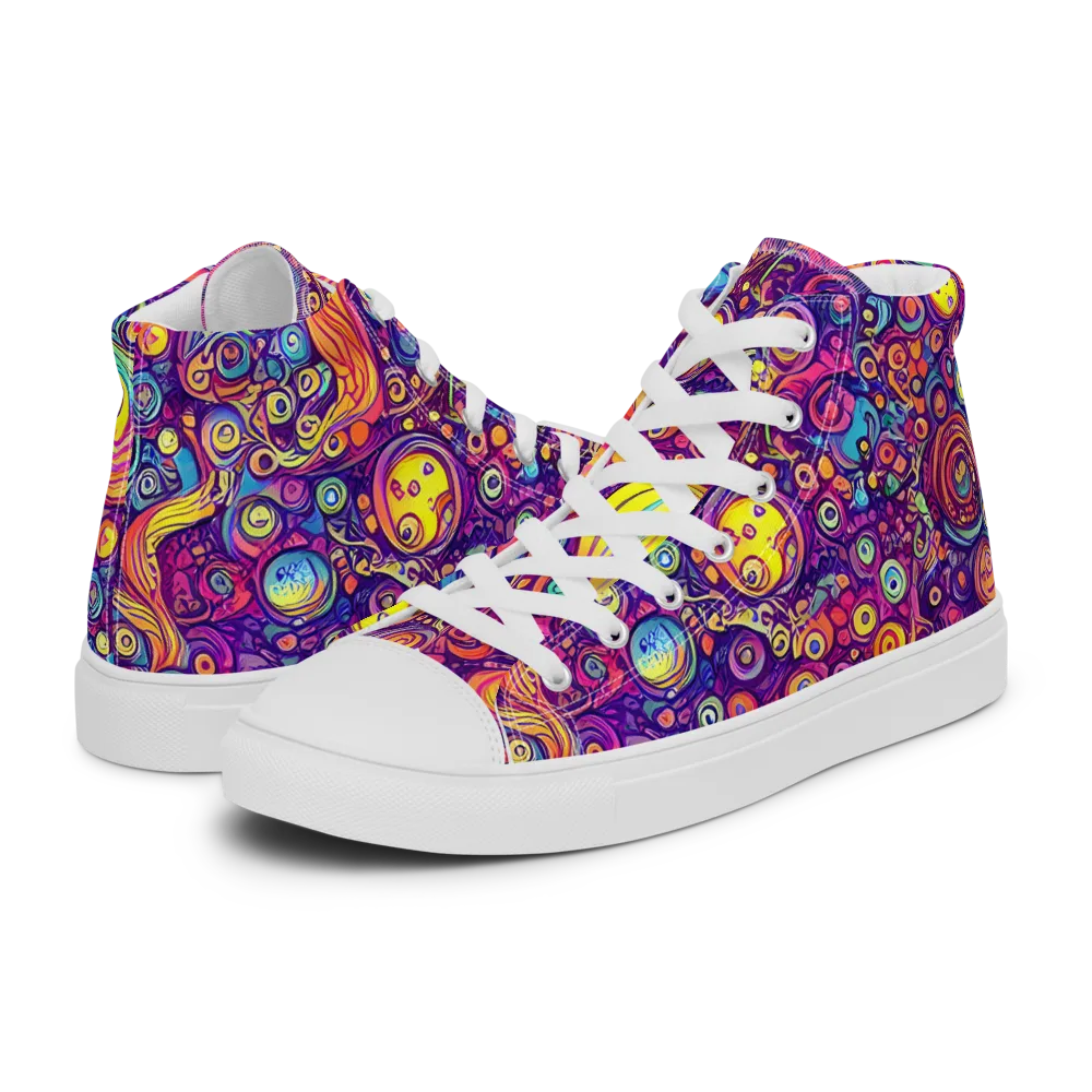 Festival of Whimsy on Women's High Top Canvas Shoes — Left
