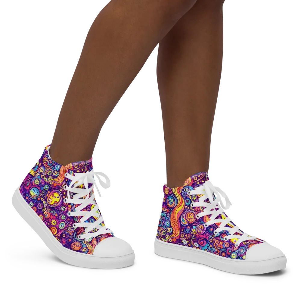 Festival of Whimsy on Women's High Top Canvas Shoes — Right