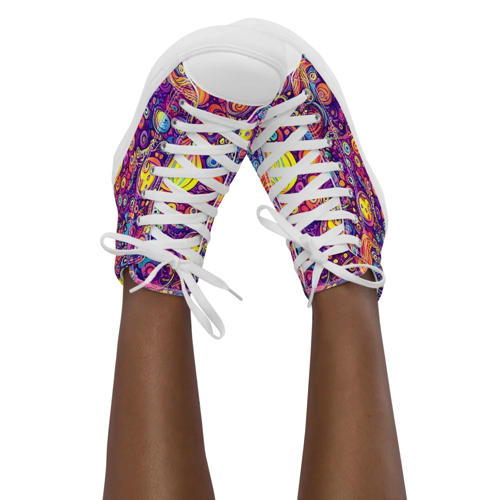 Festival of Whimsy on Women's High Top Canvas Shoes — Front
