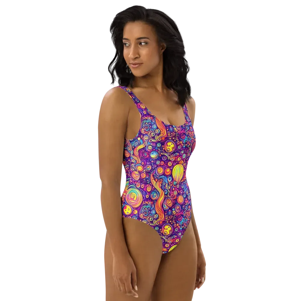 Festival of Whimsy on One-Piece Swimsuit — Right
