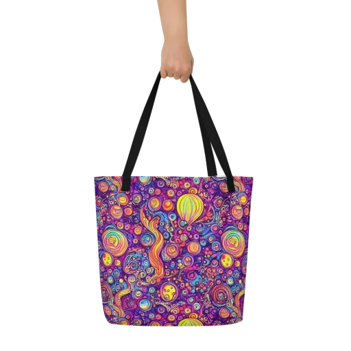 Festival of Whimsy on a Large Tote Bag W/ Pocket