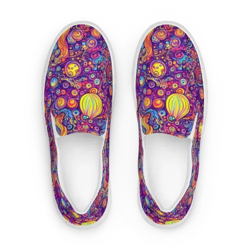 Festival of Whimsy on a Women's Slip-On Canvas Shoes