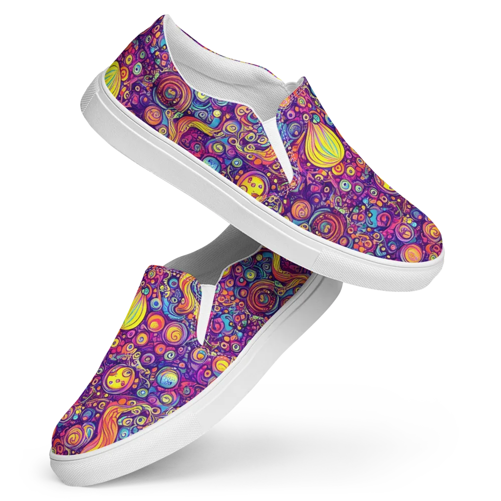 Festival of Whimsy on Women's Slip-On Canvas Shoes — Front