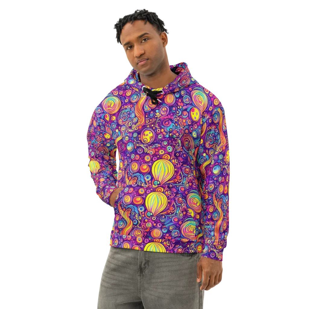 Festival of Whimsy on Cotton Hoodie — Left Front
