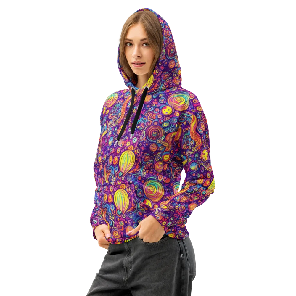 Festival of Whimsy on Cotton Hoodie — Left Front