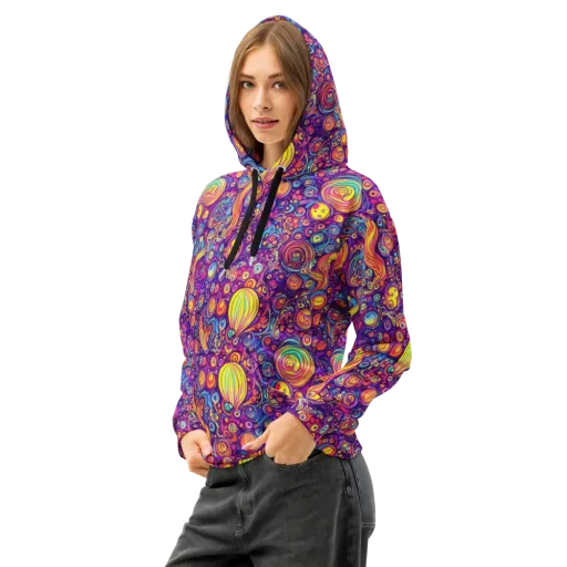 Festival of Whimsy on a Cotton Hoodie
