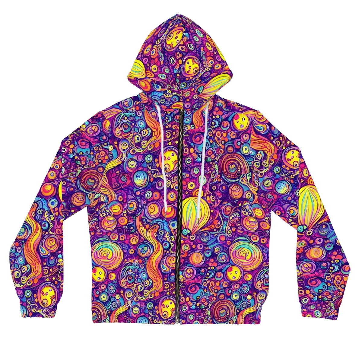 Festival of Whimsy on Women's Full-Zip Hoodie — Front