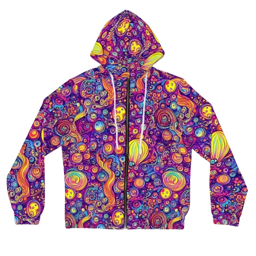 Festival of Whimsy on a Women's Full-Zip Hoodie