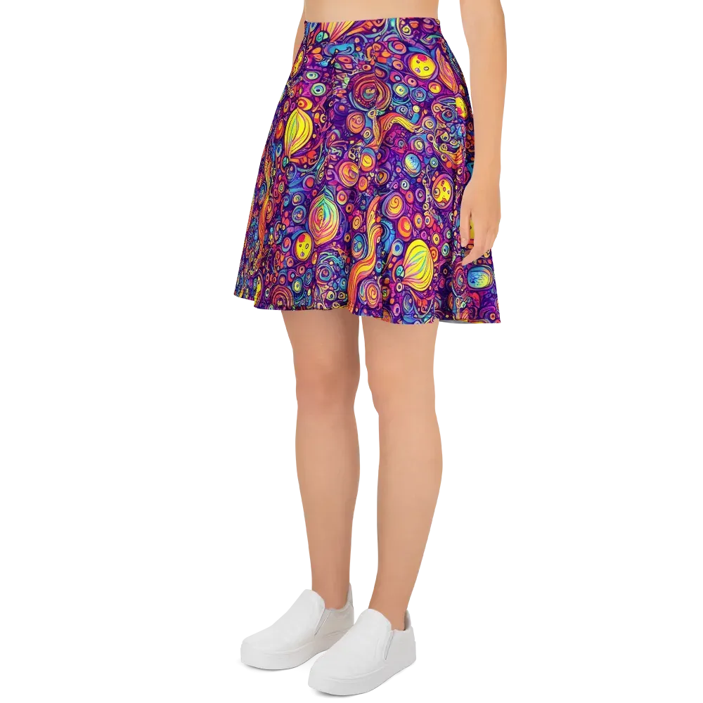 Festival of Whimsy on Skater Skirt — Left