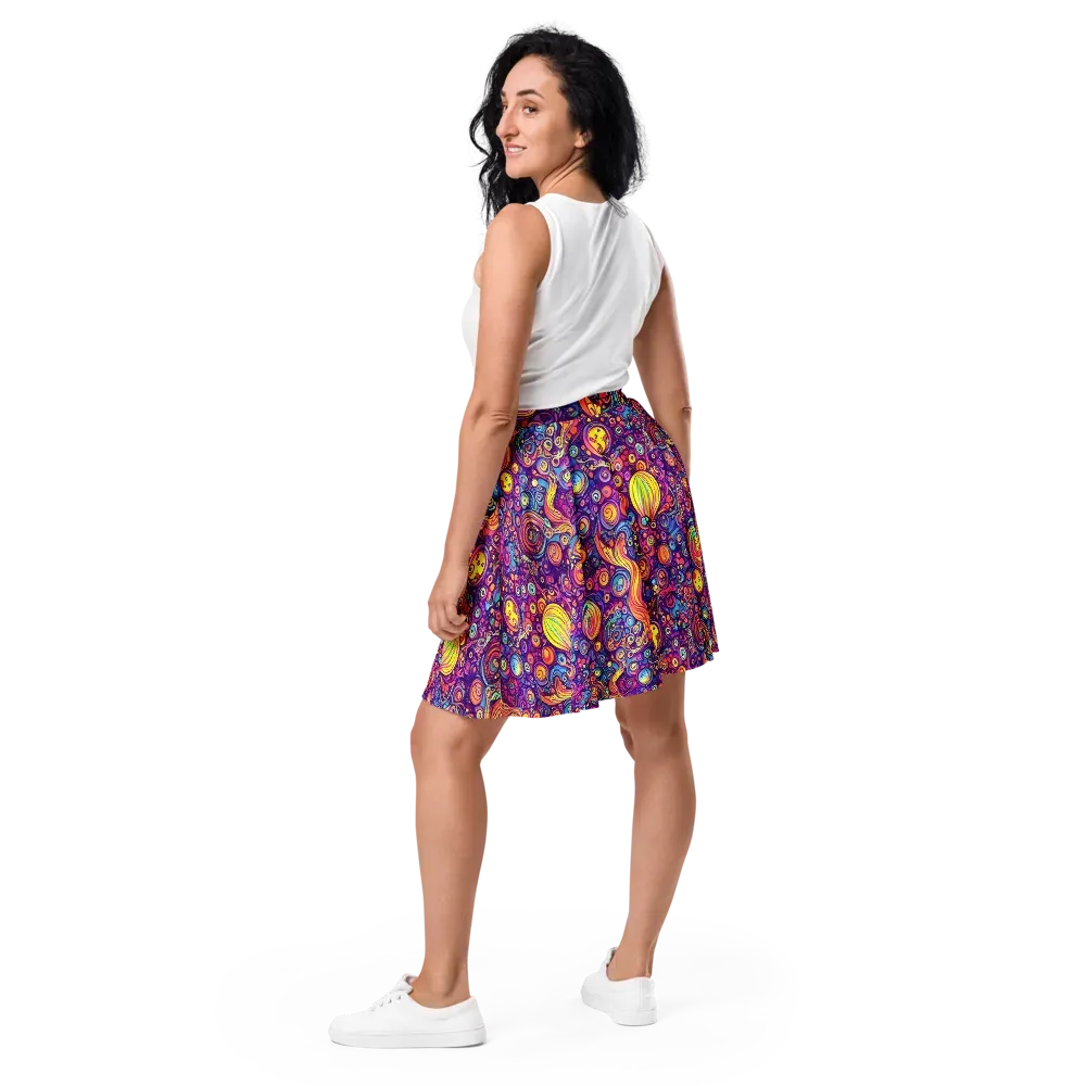 Festival of Whimsy on Skater Skirt — Back