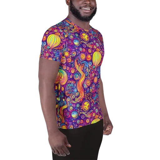 Festival of Whimsy on a Men's Athletic T-Shirt